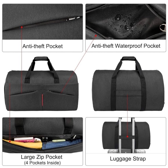 Nubily Carry on Garment Bag Convertible Suit Travel Bag - Picture 6 of 10
